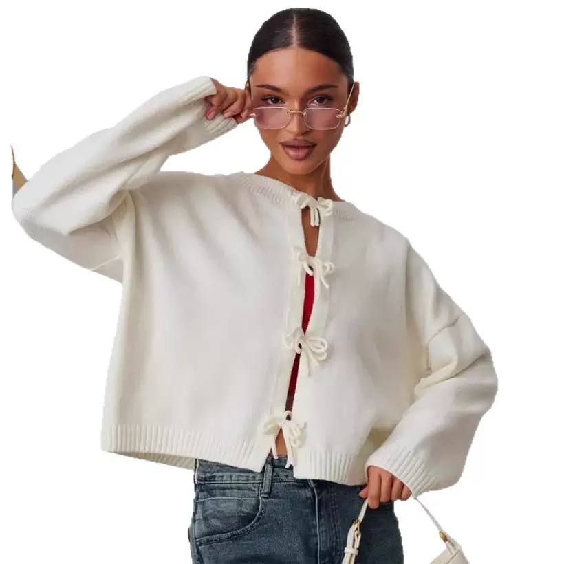 Women's Tie Front Knit Cardigan