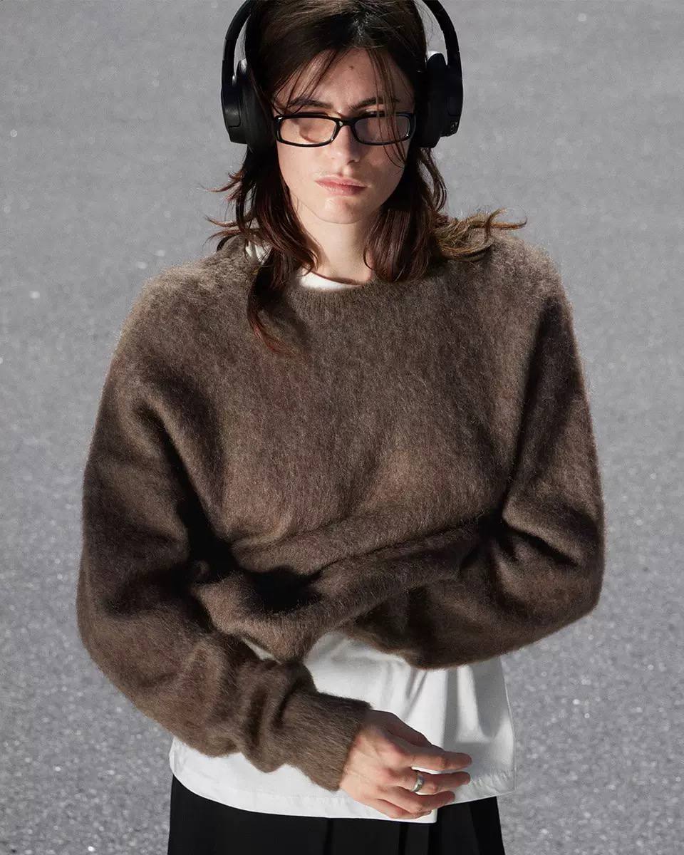 Women's Soft Crew Neck Cashmere Fluffy Sweater
