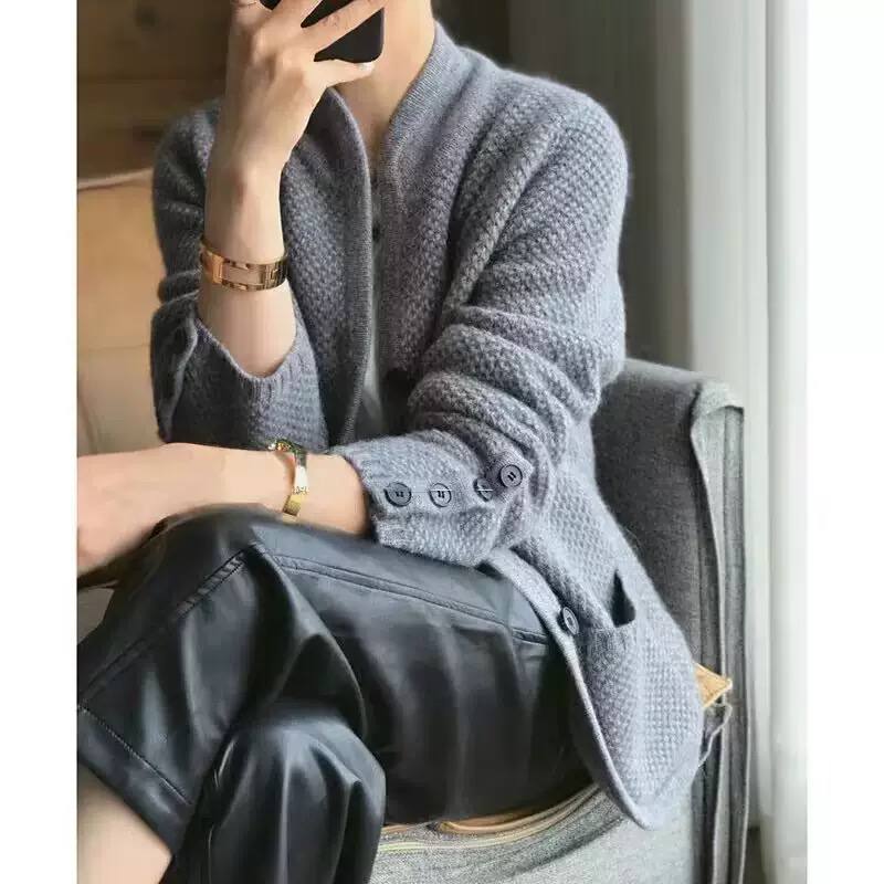 Women's Textured Button Knit Cardigan