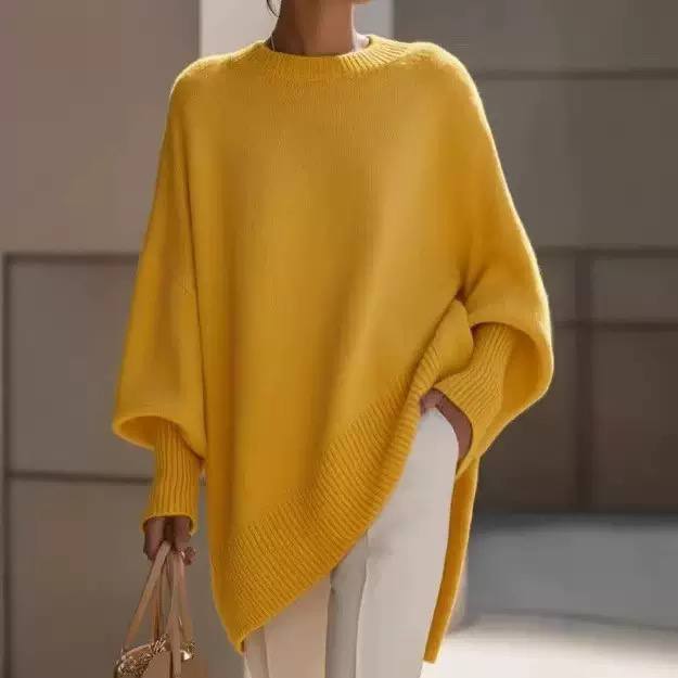 Women's Oversized Batwing Knit Poncho