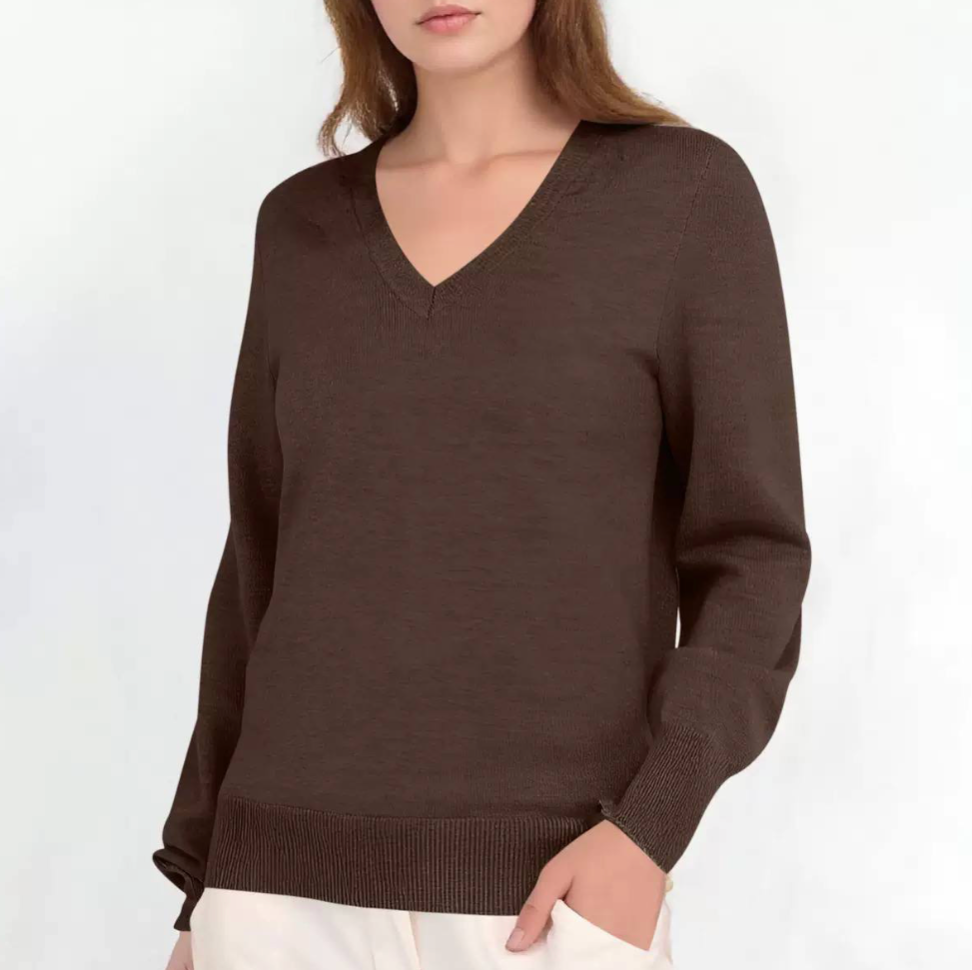 Women's Lightweight V Neck Knit Sweater