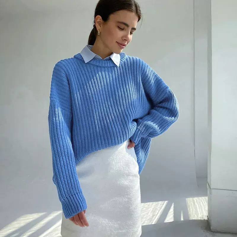 Women's Chunky Knit Crew Neck Sweater