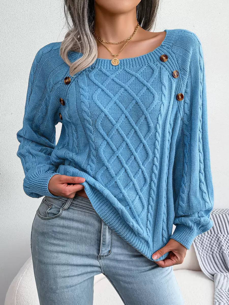 Women's Cable Knit Off Shoulder Sweater
