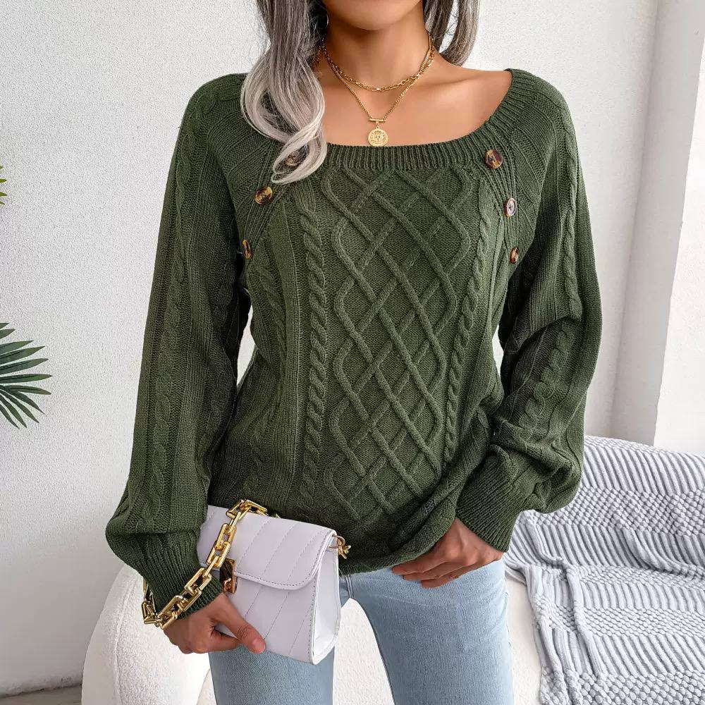 Women's Cable Knit Off Shoulder Sweater