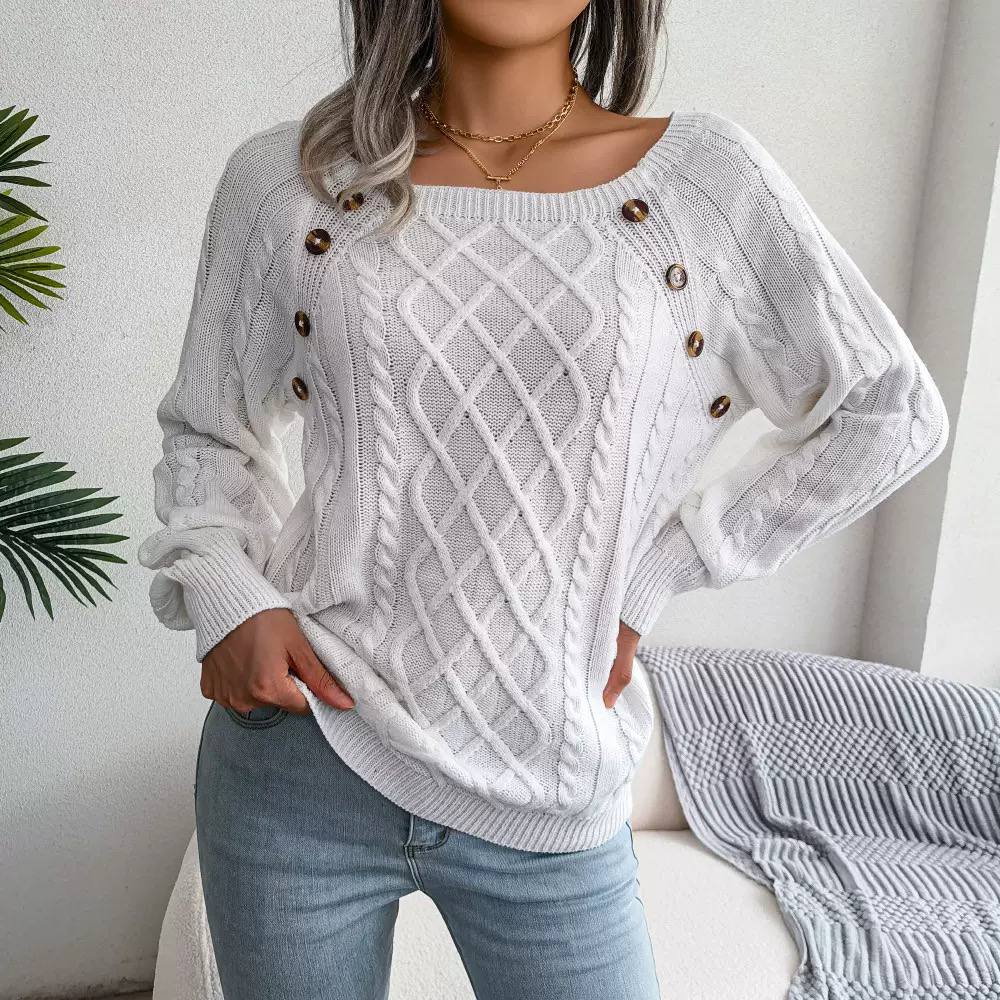 Women's Cable Knit Off Shoulder Sweater
