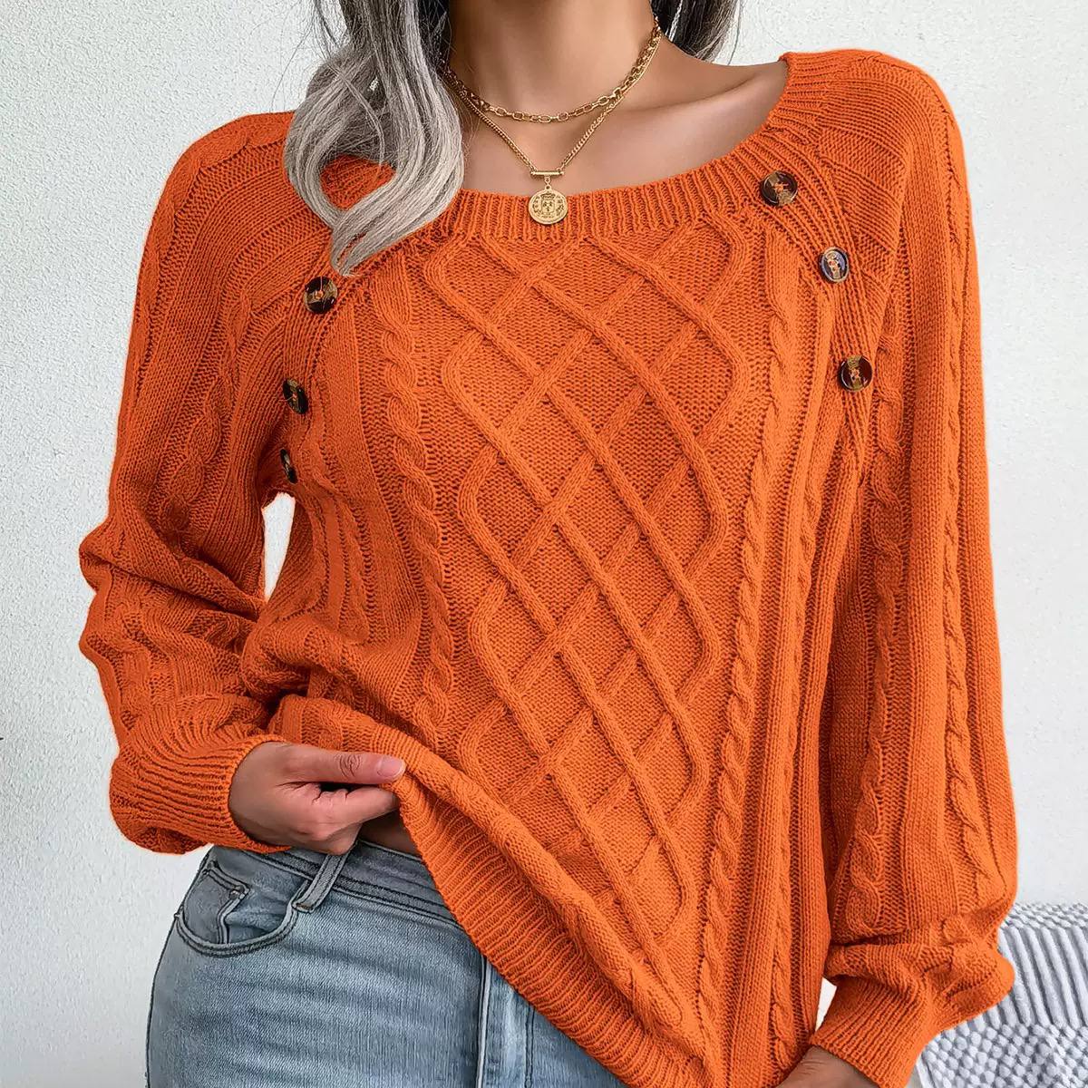 Women's Cable Knit Off Shoulder Sweater