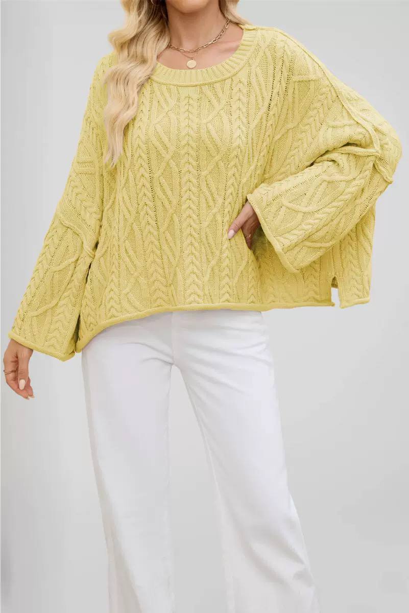 Women's Oversized Long Sleeve Chunky Knit Sweater