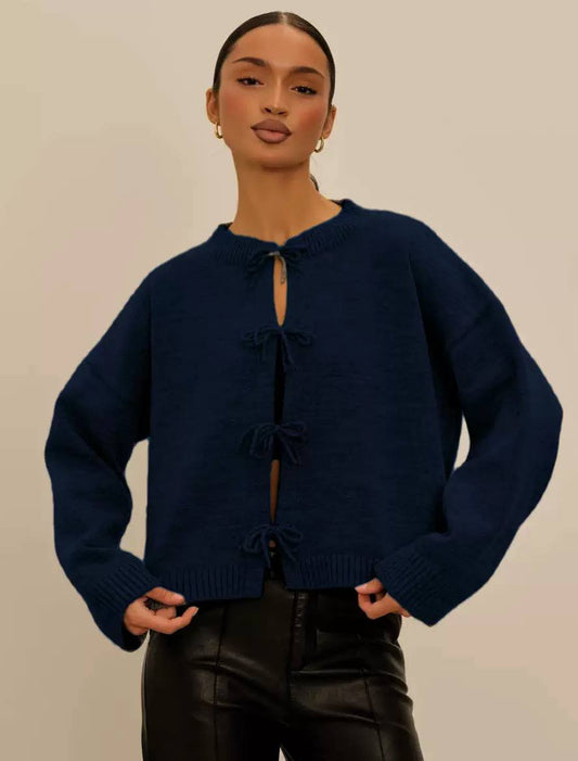 Women's Tie Front Knit Cardigan