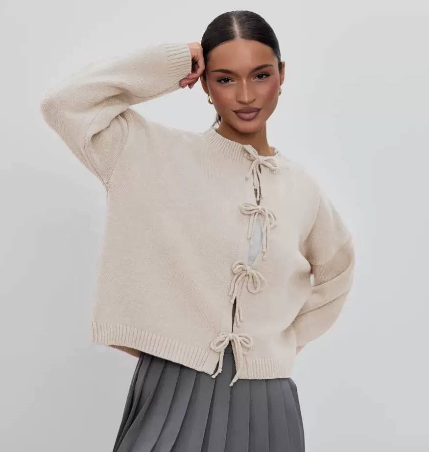 Women's Tie Front Knit Cardigan