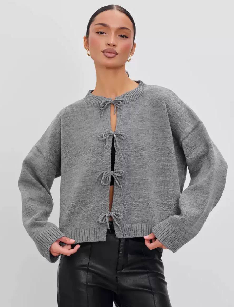 Women's Tie Front Knit Cardigan