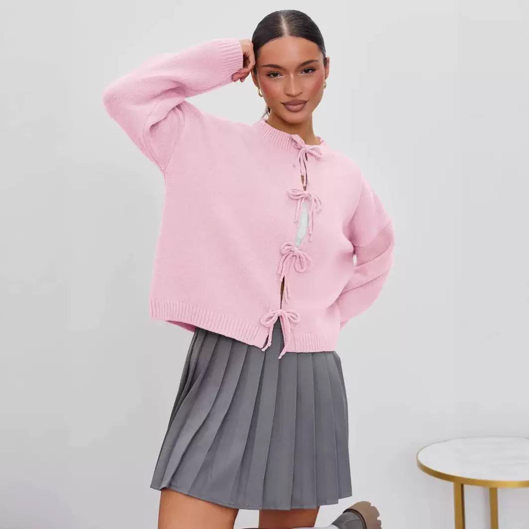 Women's Tie Front Knit Cardigan