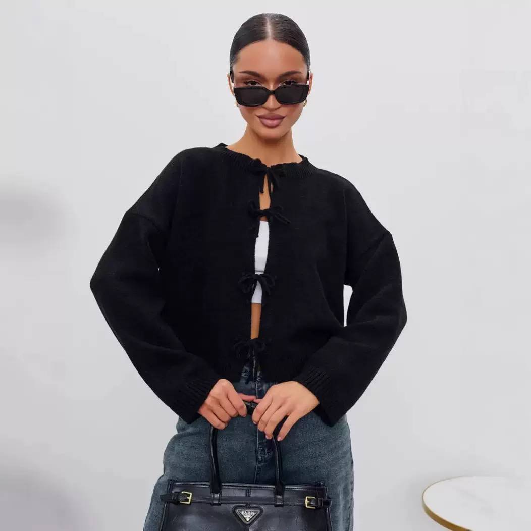 Women's Tie Front Knit Cardigan