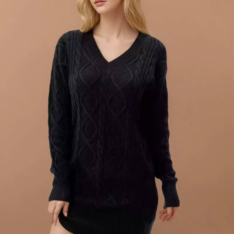 Women's Cable Knit Sweater Mini Dress