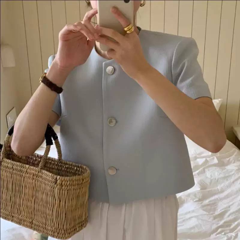 Women's Short Sleeve Cotton Cropped Jacket