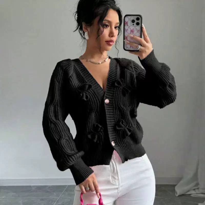 Women's Bow Detail Knit Cardigan