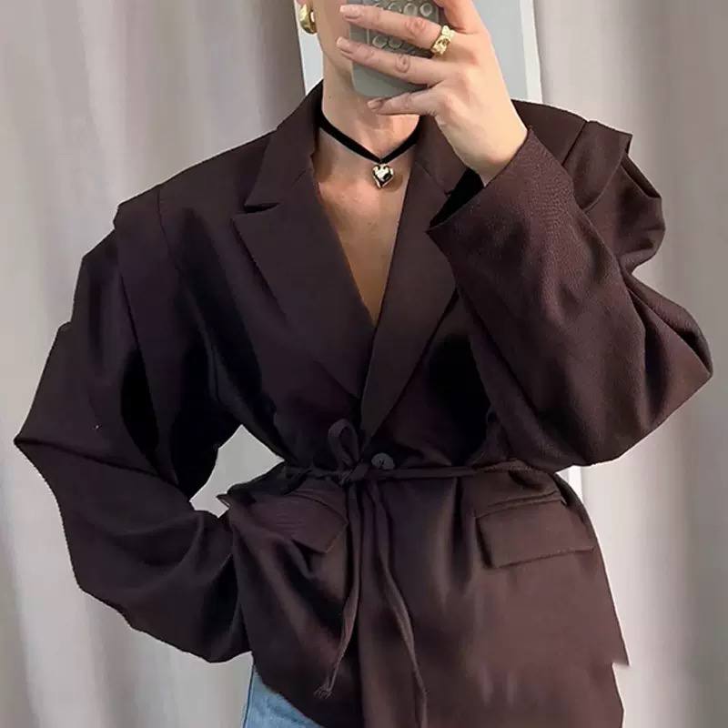 Women's Oversized Belted Blazer