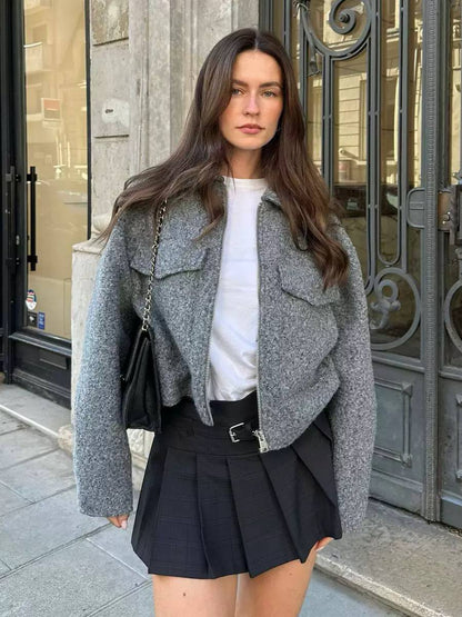 Women's Cropped Shacket Jacket