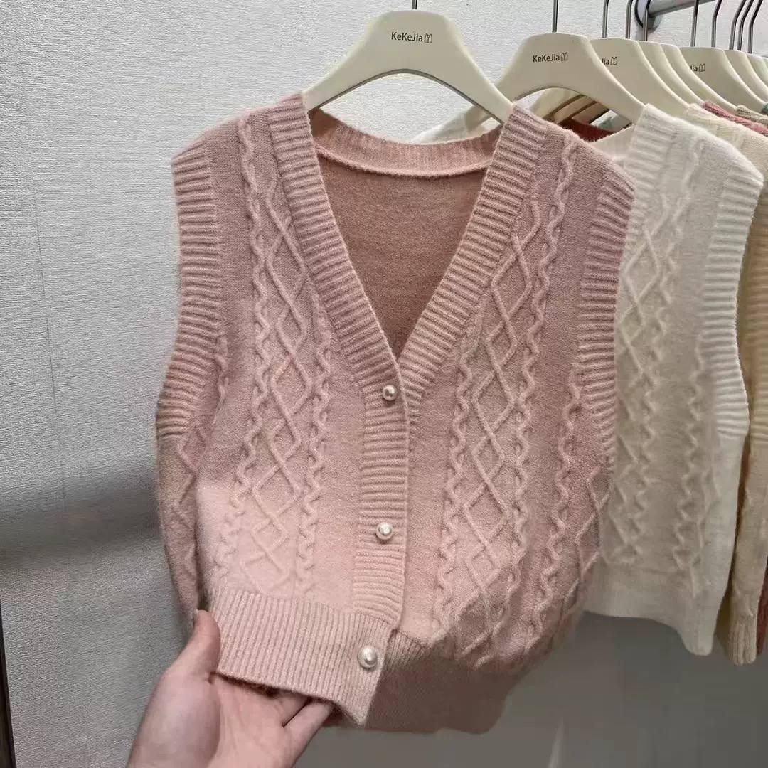 Women's Cable Knit Button Sweater Vest