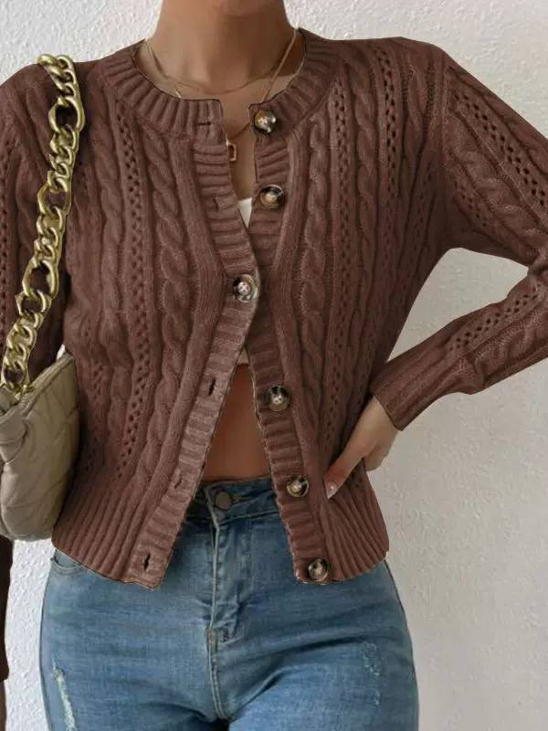 Women's Cable Knit Button Cardigan