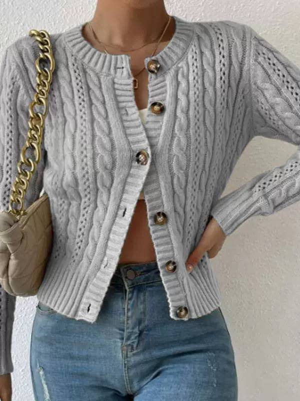 Women's Cable Knit Button Cardigan