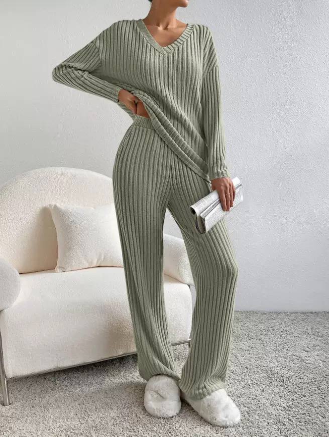 Women's Ribbed Knit Lounge Set