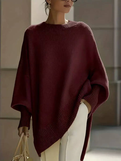 Women's Oversized Batwing Knit Poncho