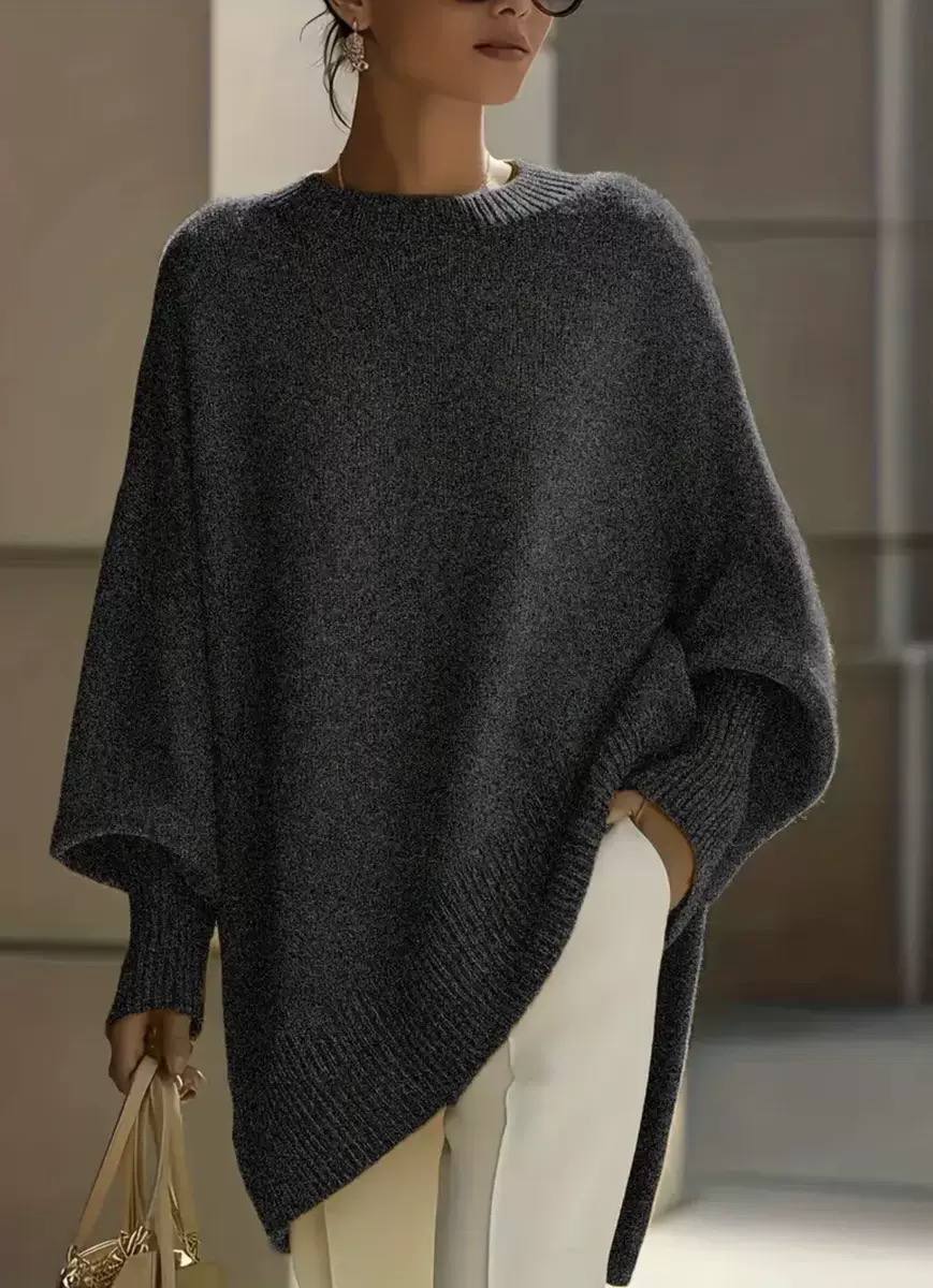 Women's Oversized Batwing Knit Poncho
