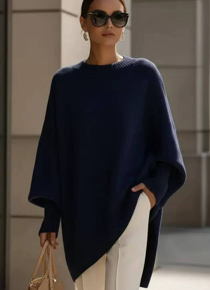 Women's Oversized Batwing Knit Poncho