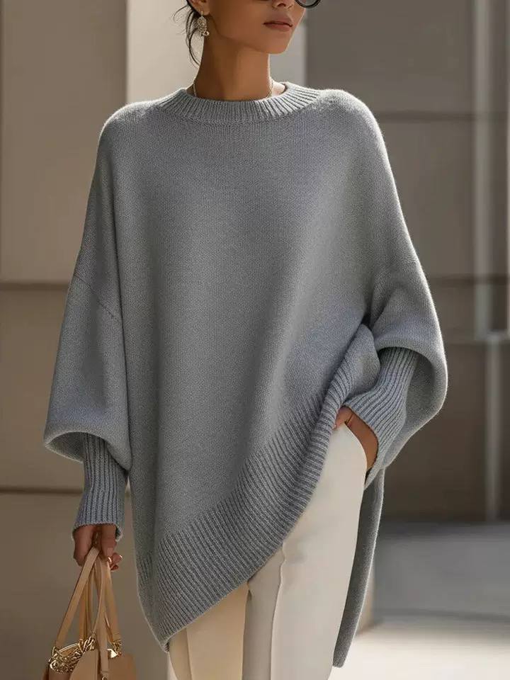 Women's Oversized Batwing Knit Poncho