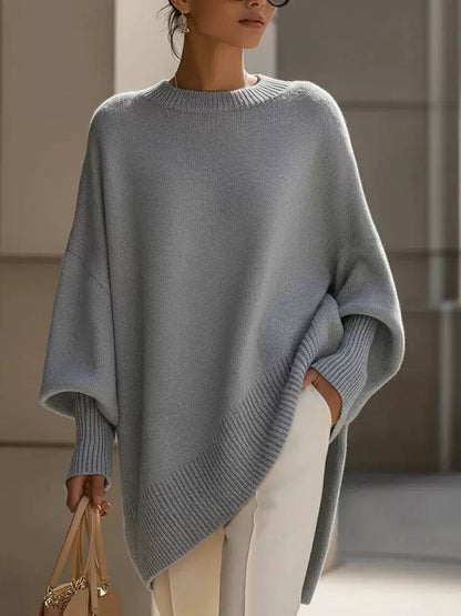 Women's Oversized Batwing Knit Poncho