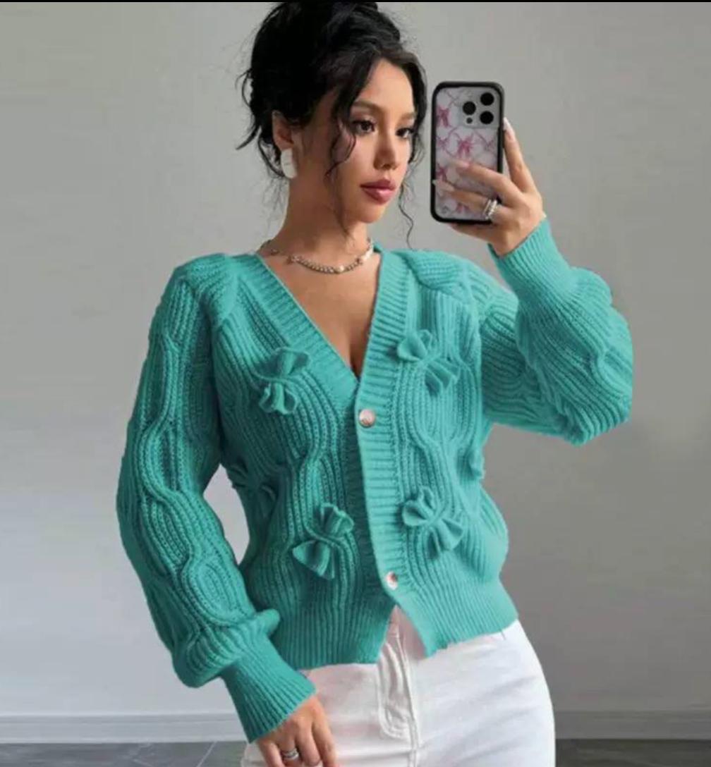 Women's Bow Detail Knit Cardigan