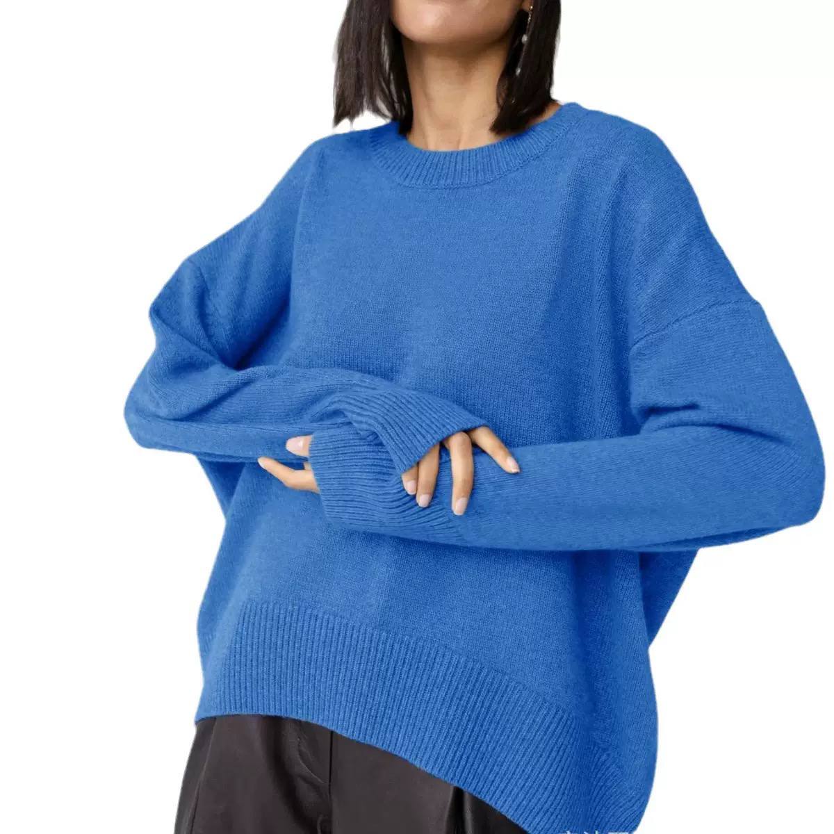 Women's Oversized Crew Neck Knit Sweater