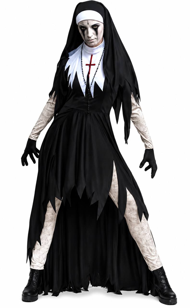 Haunting Convent Spirit Costume Set - Black and White