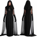 Midnight Hooded Sorceress Costume Gown - Black