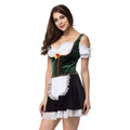 Forest Festival Lace-Up Maid Costume - Green and Black