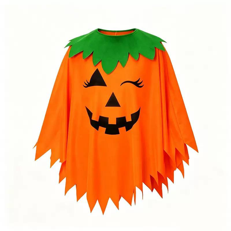 Cheerful Pumpkin Patch Poncho Costume