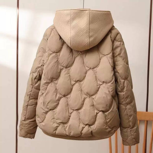 Curved Hem Quilted Jacket With Textured Hood – image 2